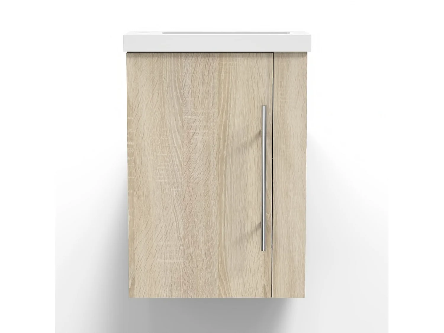 Aica Mueble de baño con lavabo, Roble, 44 x 23 x 60 cm