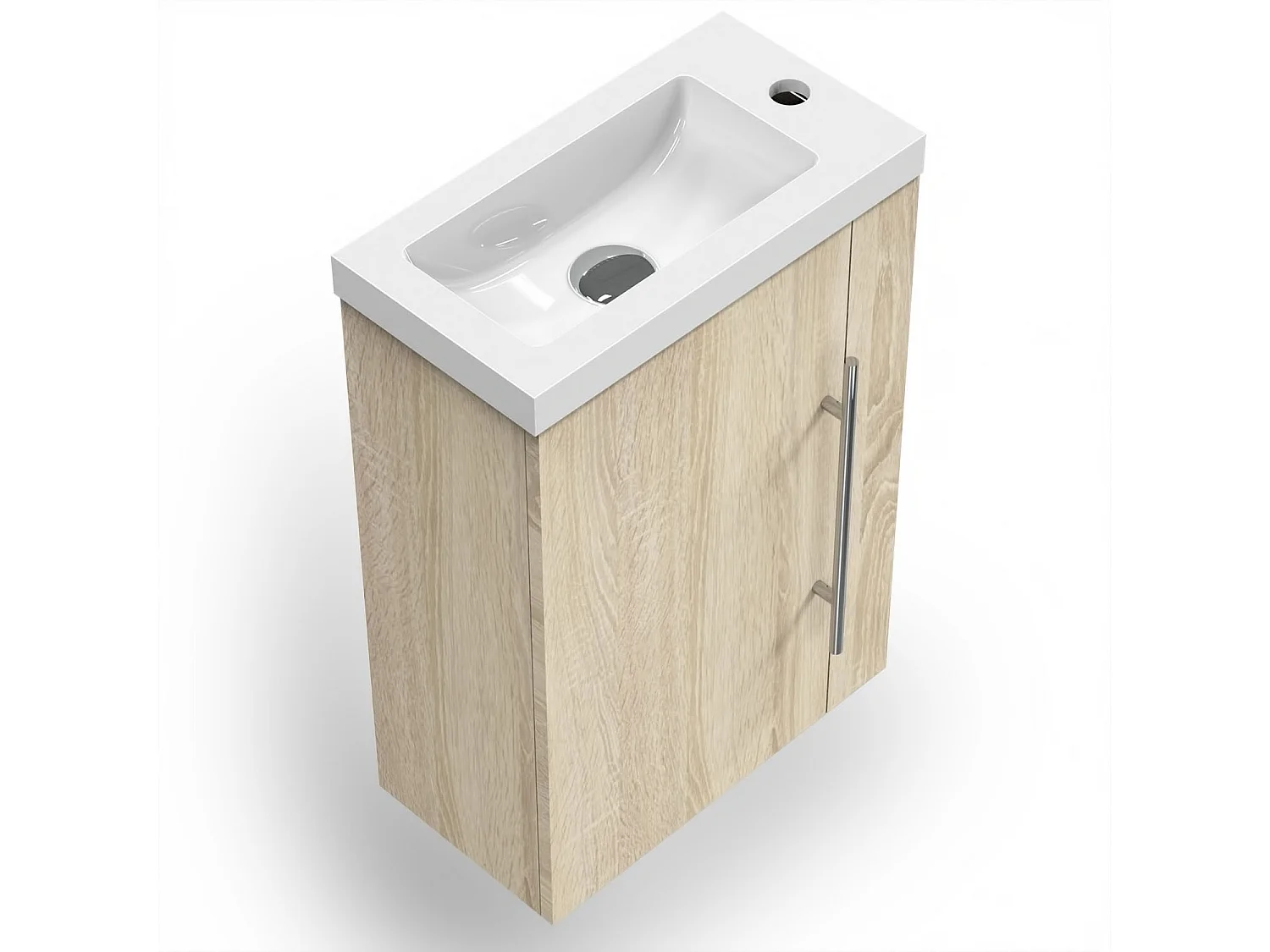 Aica Mueble de baño con lavabo, Roble, 44 x 23 x 60 cm