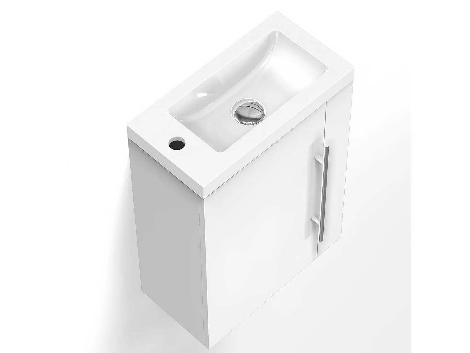 Aica Mueble de baño con lavabo, blanco, 44 x 23 x 60 cm