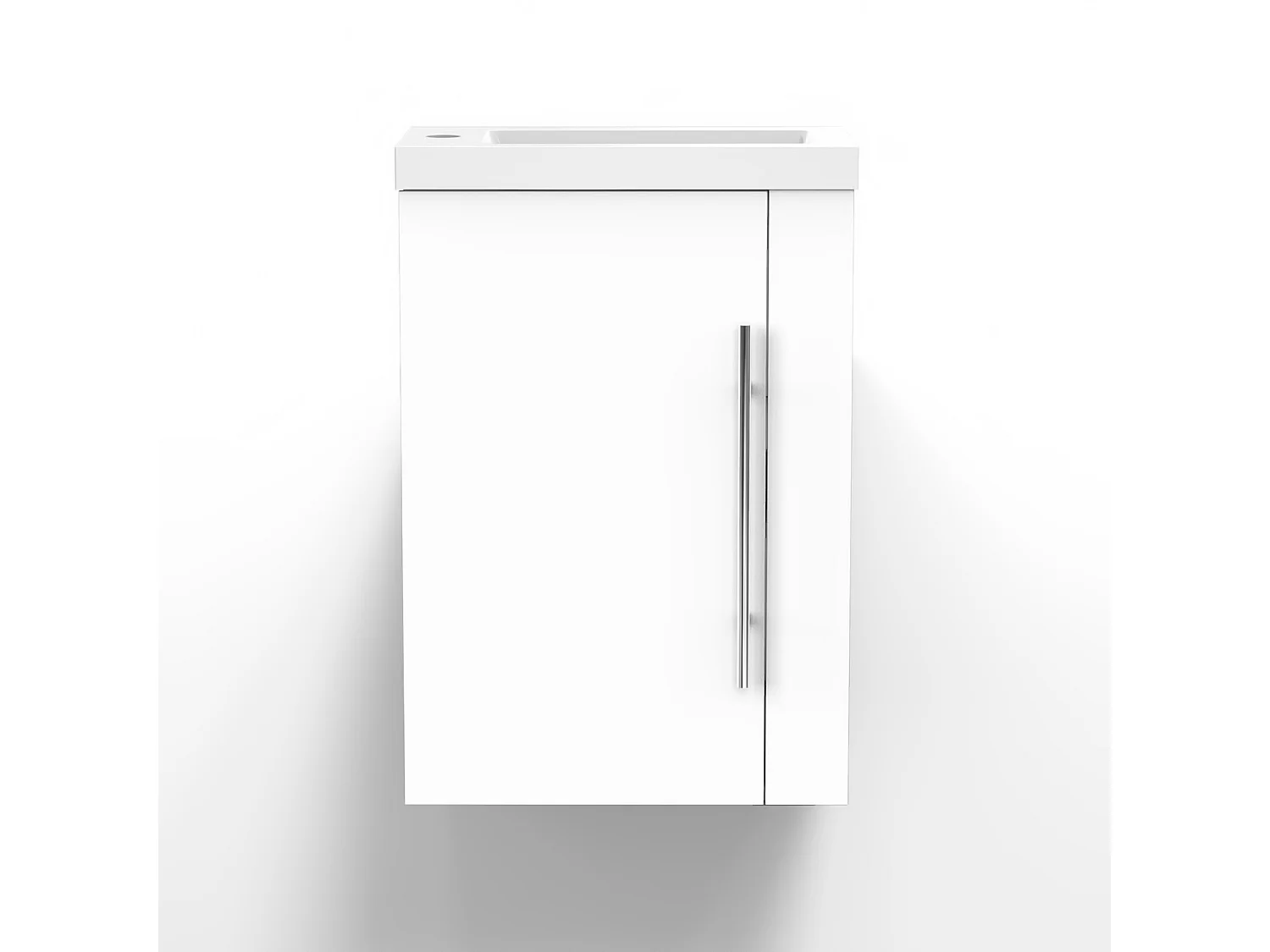 Aica Mueble de baño con lavabo, blanco, 44 x 23 x 60 cm