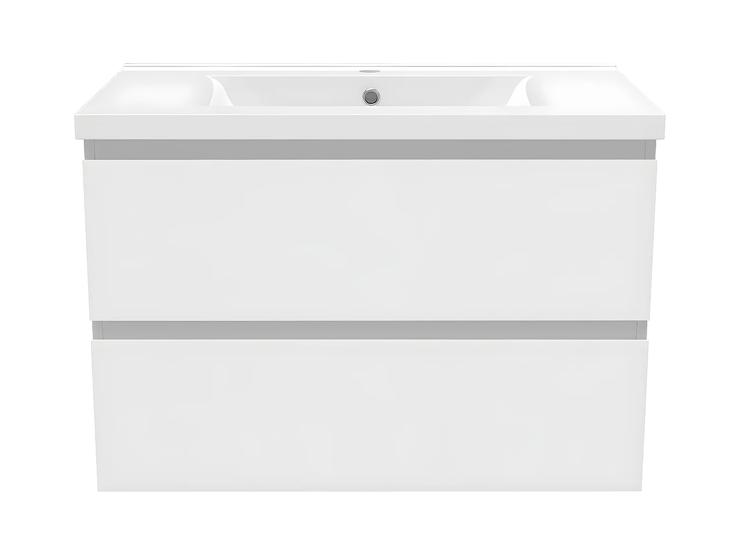 Aica Mueble de baño con lavabo, blanco mate, 79 x 44,5 x 52 cm