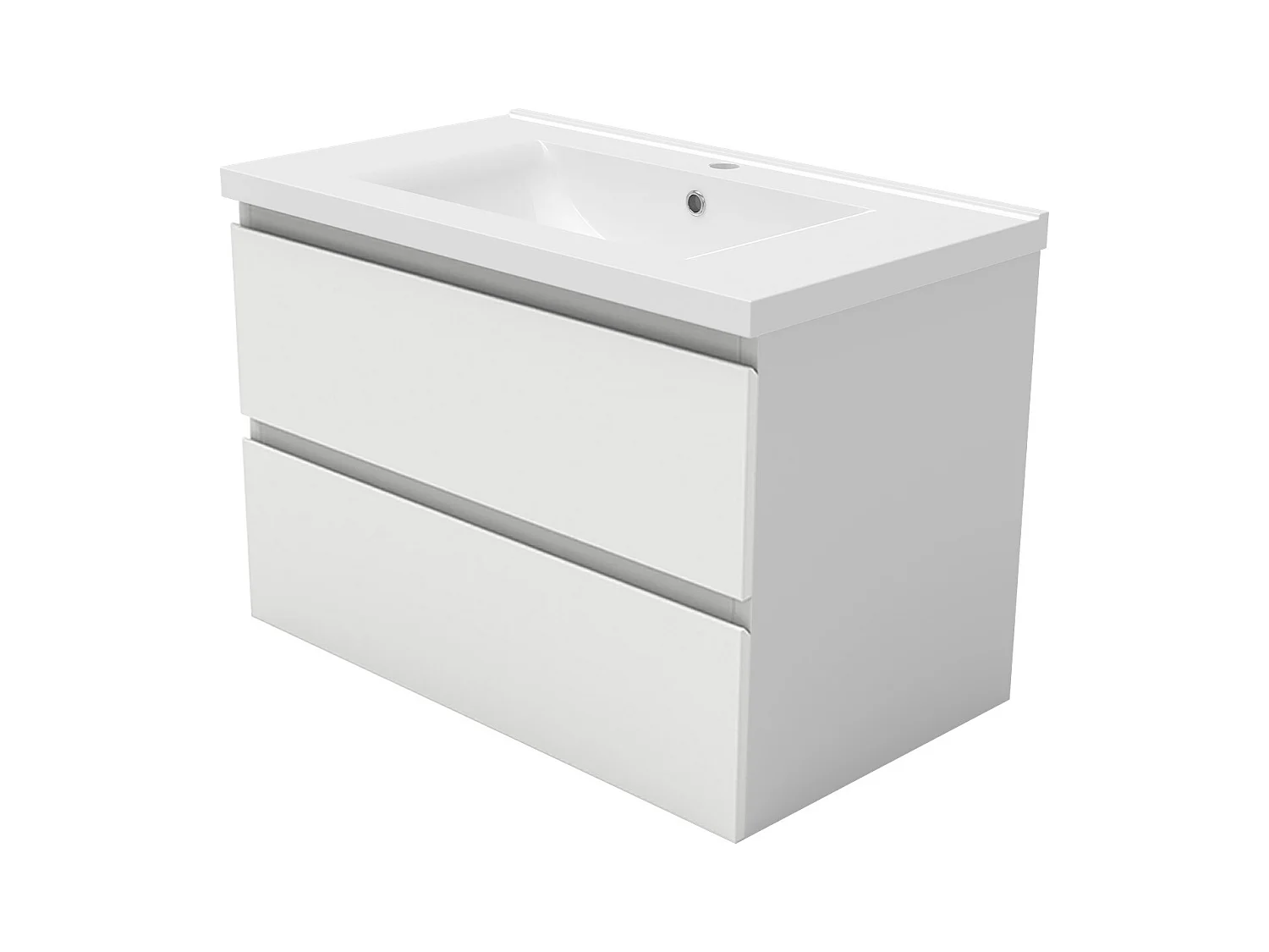 Aica Mueble de baño con lavabo, blanco mate, 79 x 44,5 x 52 cm