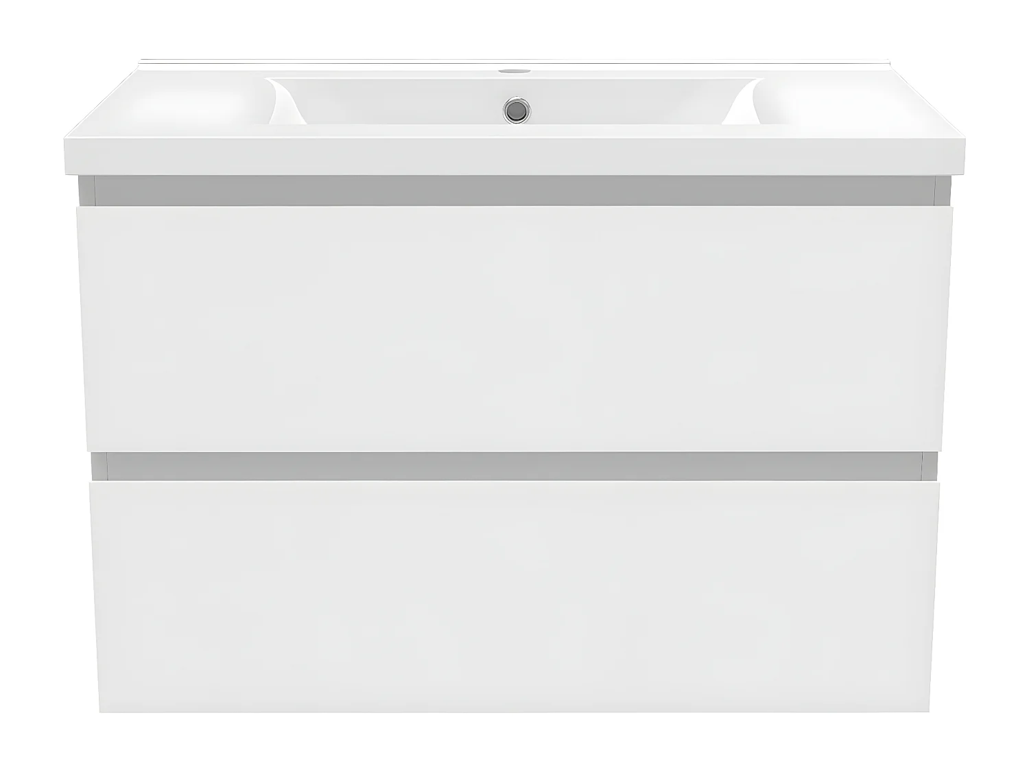 Aica Mueble de baño con lavabo, blanco mate, 79 x 44,5 x 52 cm