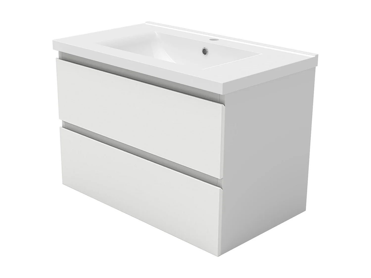 Aica Mueble de baño con lavabo, blanco mate, 79 x 44,5 x 52 cm