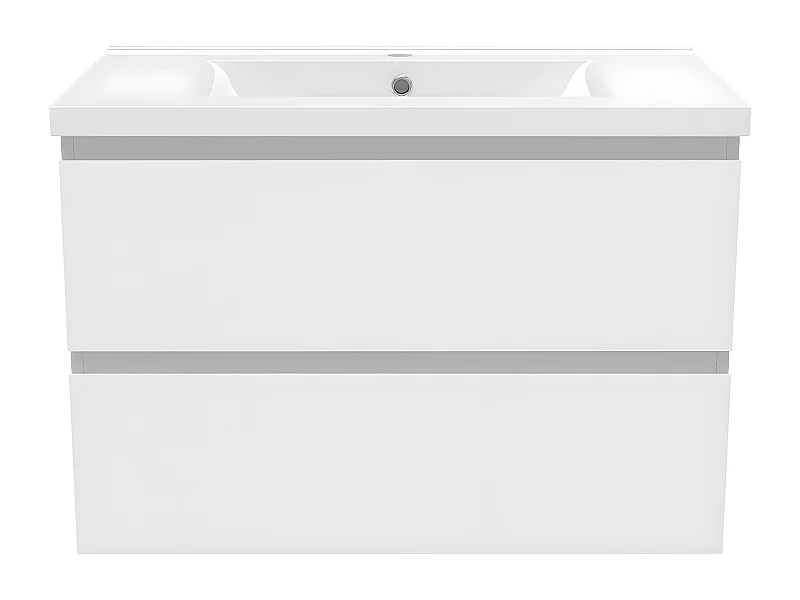 Aica Mueble de baño con lavabo, blanco mate, 79 x 44,5 x 52 cm