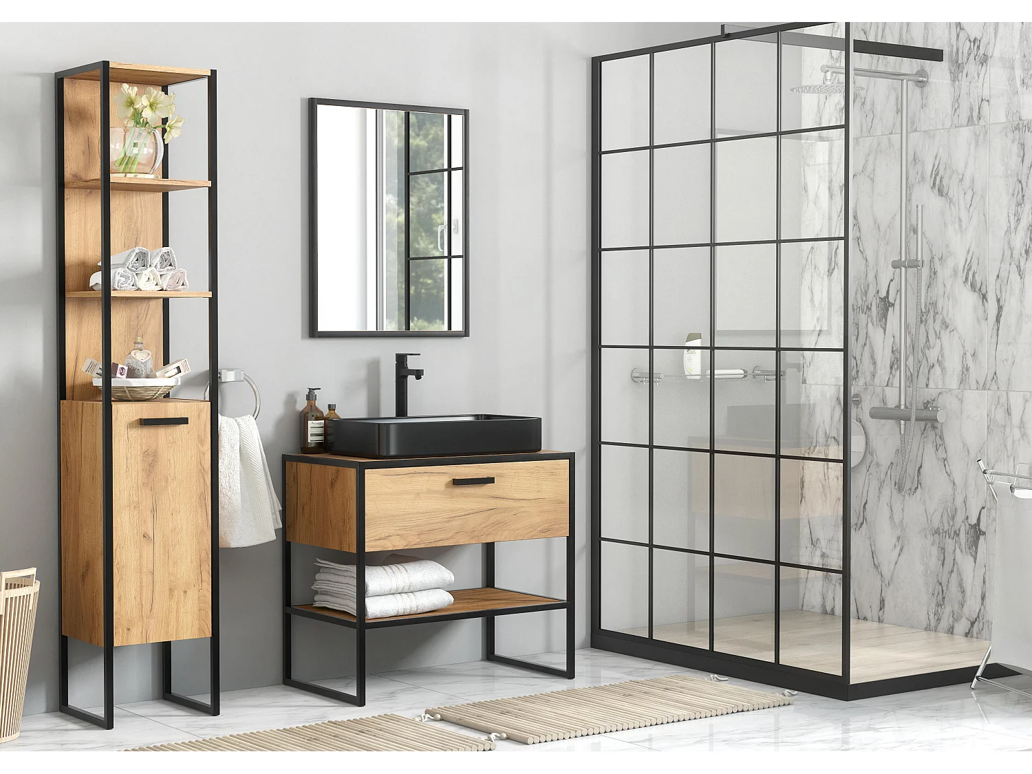 Mobile Sotto Lavabo BROOKLIN CUW90 1D 90x50x75 Beige