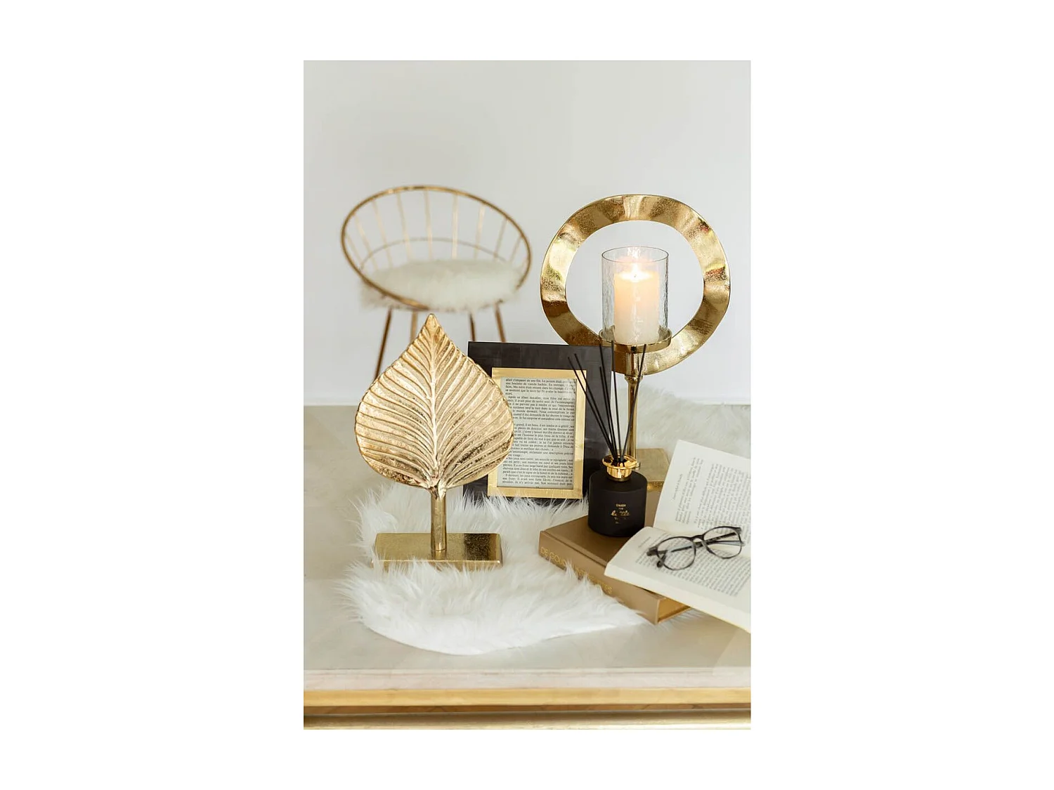 Tapis Imitation Fourrure "Lesley" 60x94cm Blanc