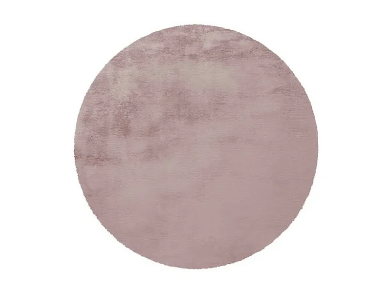 Tapis Rond à Poils Longs "Rabbit" 160cm Rose