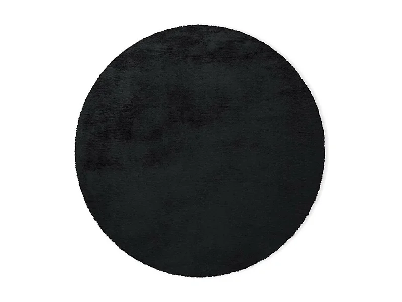Tapis Rond à Poils Longs "Rabbit" 160cm Anthracite