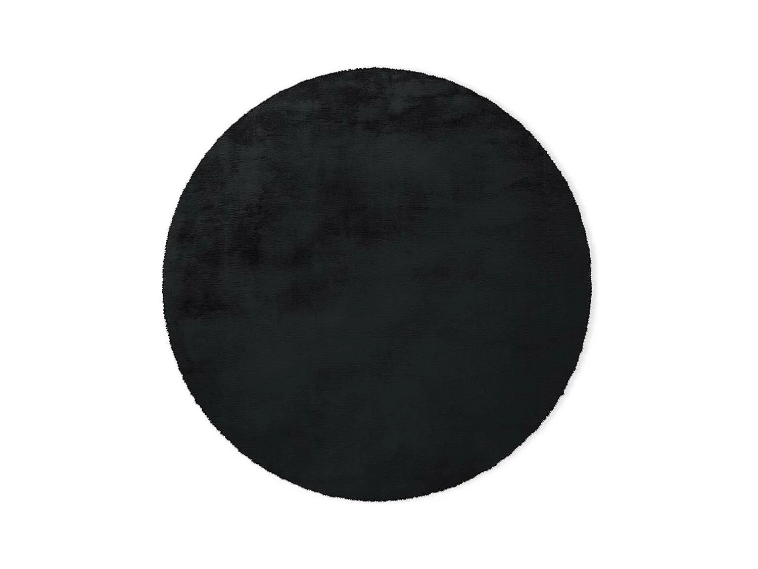 Tapis Rond à Poils Longs "Rabbit" 160cm Anthracite