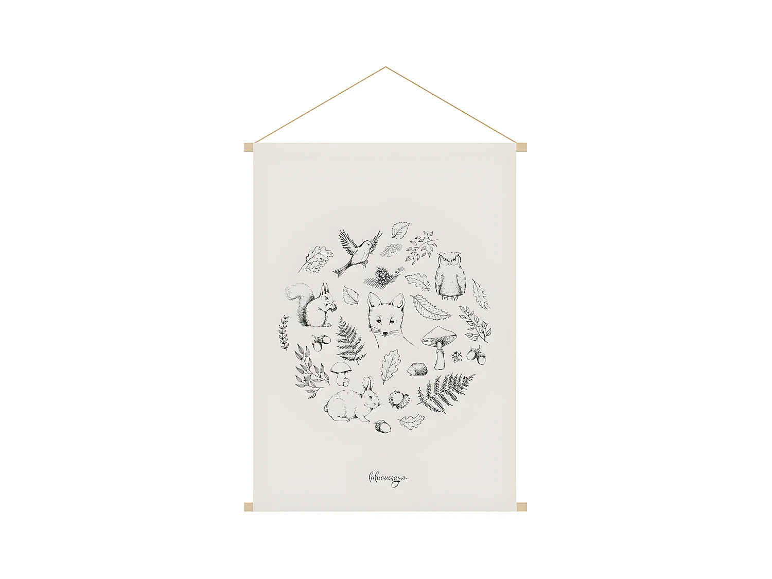 Kakemono bambini illustrazione foresta autunnale L40 x L60 cm FORET