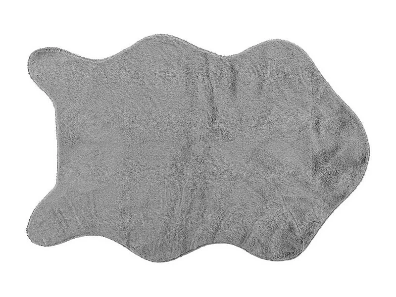 Tapis Imitation Fourrure "Réglisse" 60x90cm Gris