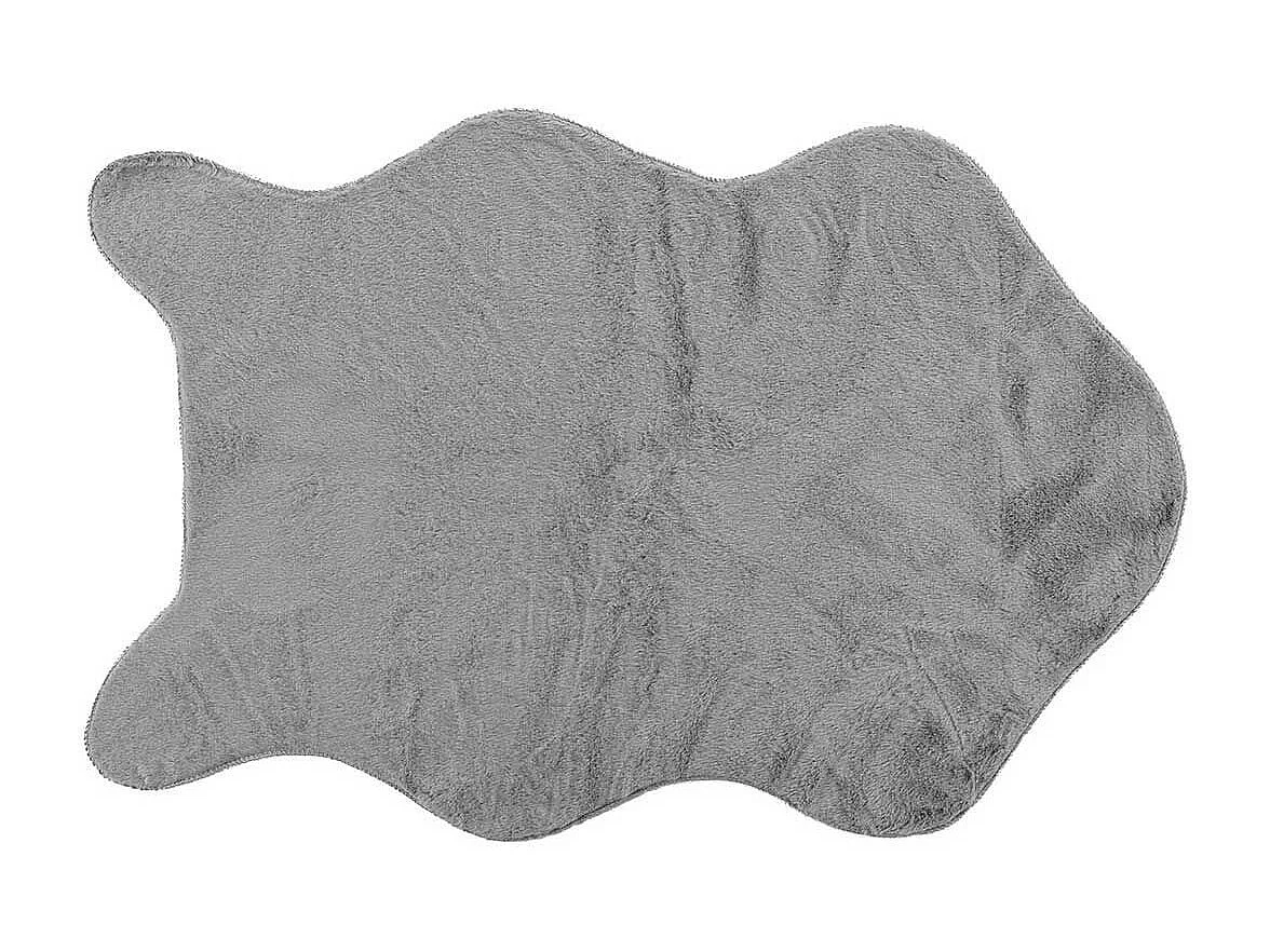 Tapis Imitation Fourrure "Réglisse" 60x90cm Gris