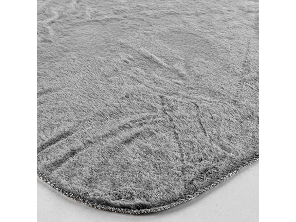 Tapis Imitation Fourrure "Réglisse" 60x90cm Gris