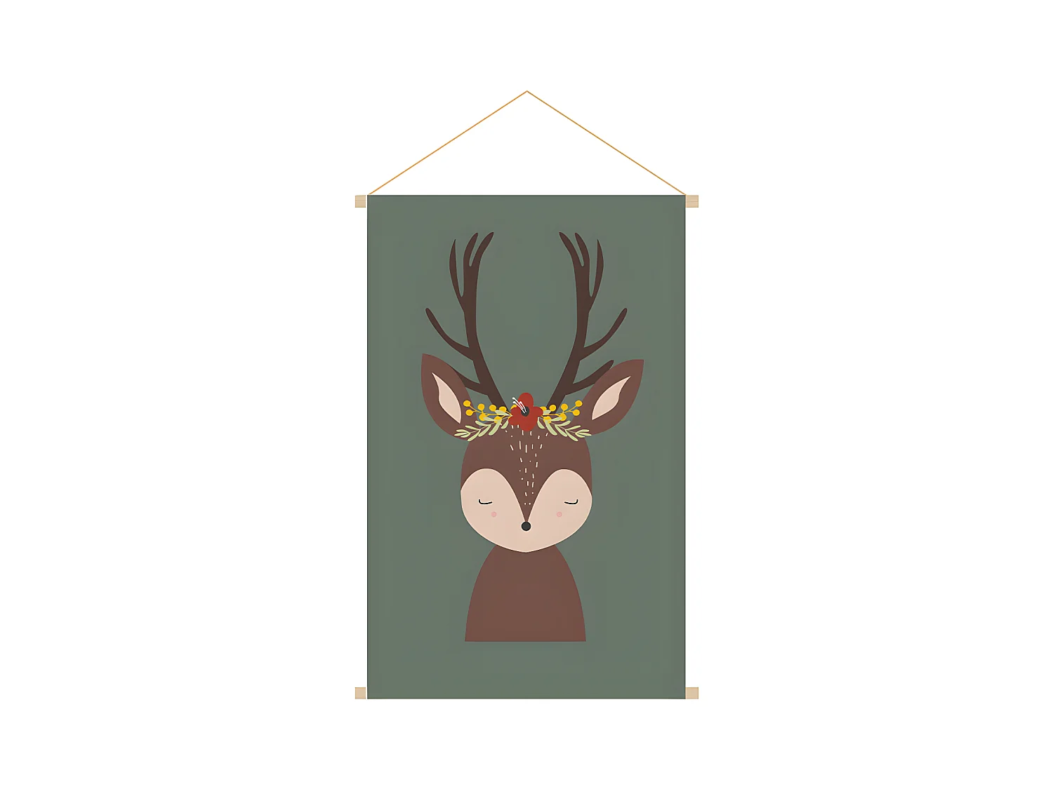 Kakemono bambini illustrazione cerbiatto L40 x L60 cm LOVELY