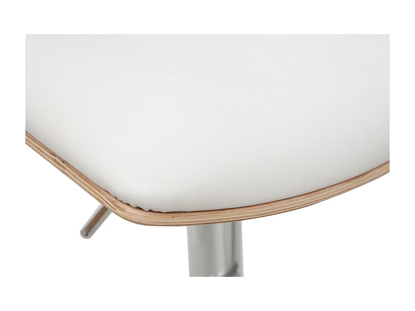 Design-Barhocker PANACH höhenverstellbar weiß und helles Holz