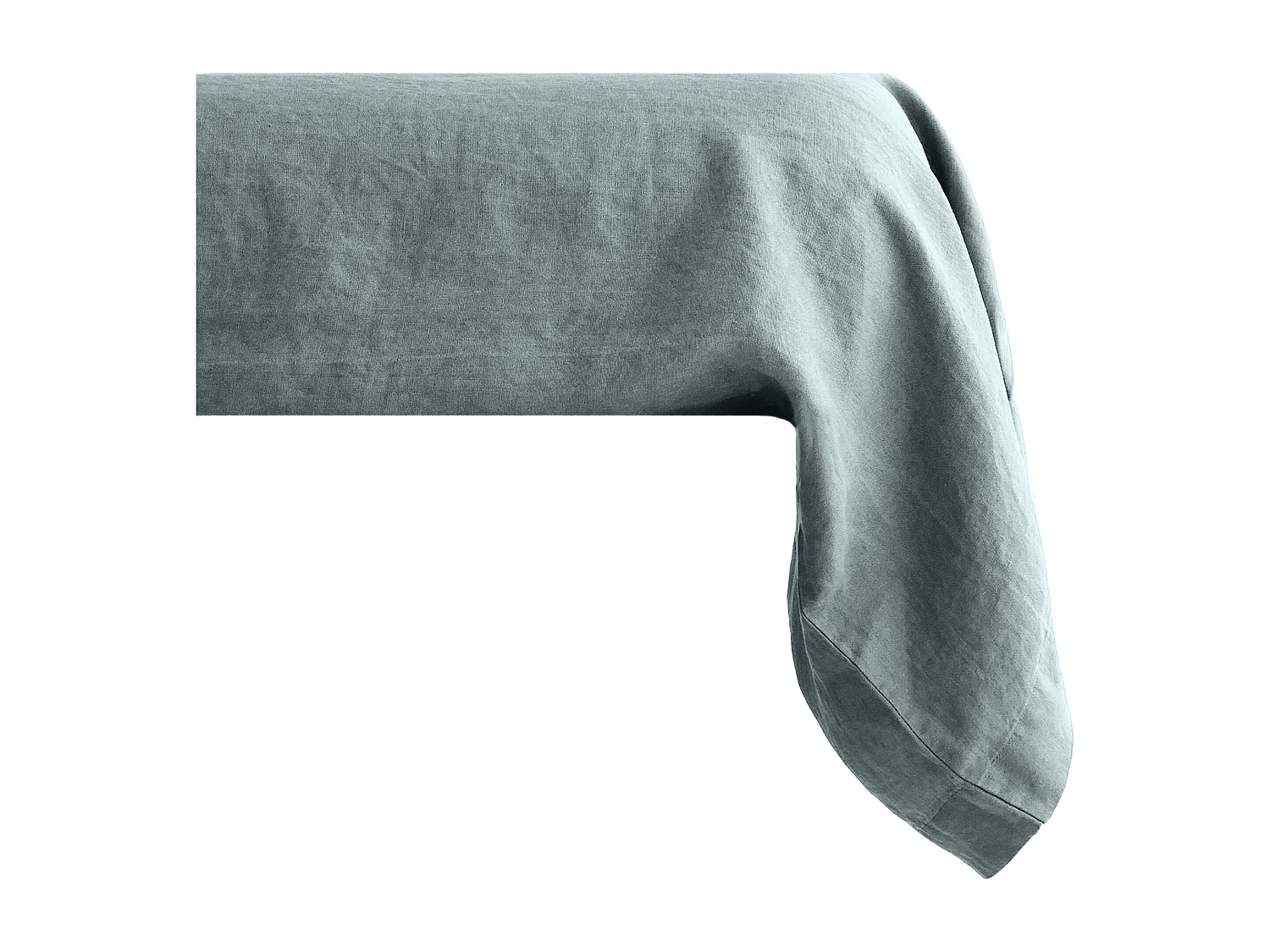 Taie de traversin uni 195X43 cm 100% lin lavé SONATE vert Lichen