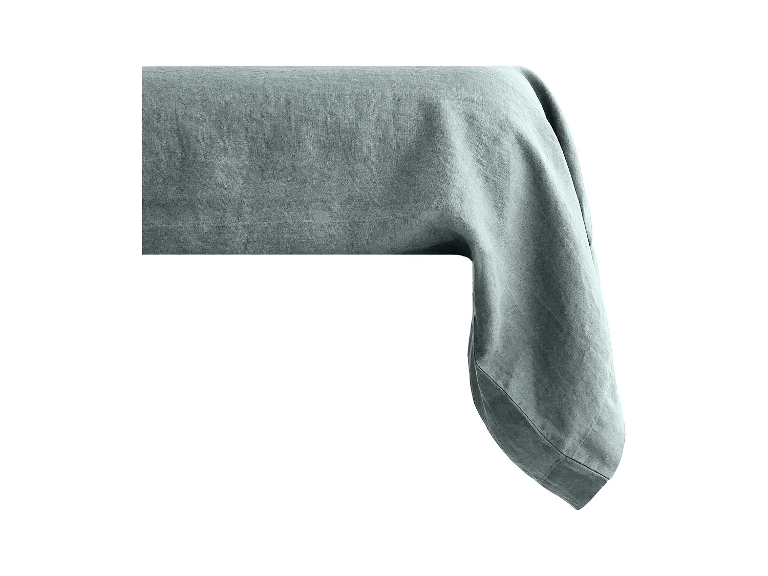 Taie de traversin uni 195X43 cm 100% lin lavé SONATE vert Lichen