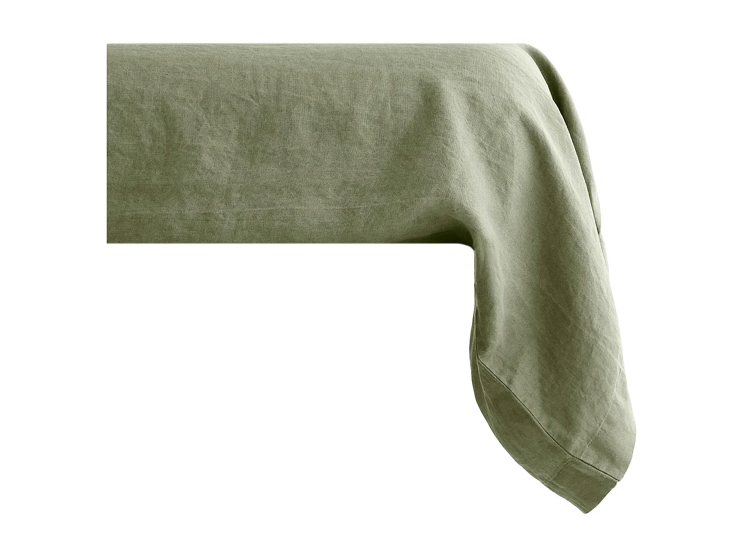 Taie de traversin uni 195X43 cm 100% lin lavé SONATE vert Sauge