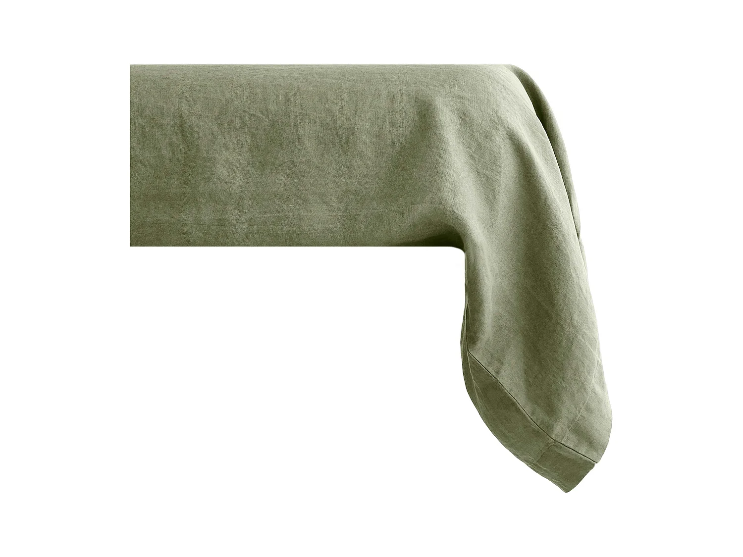 Taie de traversin uni 195X43 cm 100% lin lavé SONATE vert Sauge