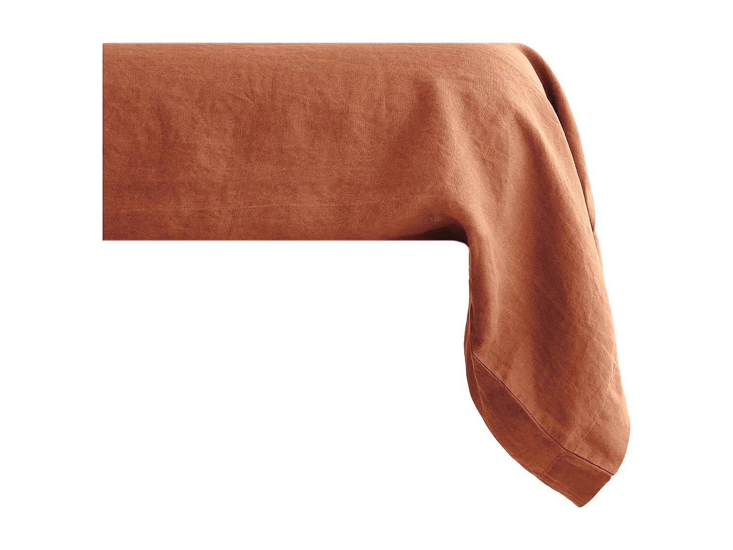 Taie de traversin PALACE pur coton lavé 195x43 cm uni marron terre cuite