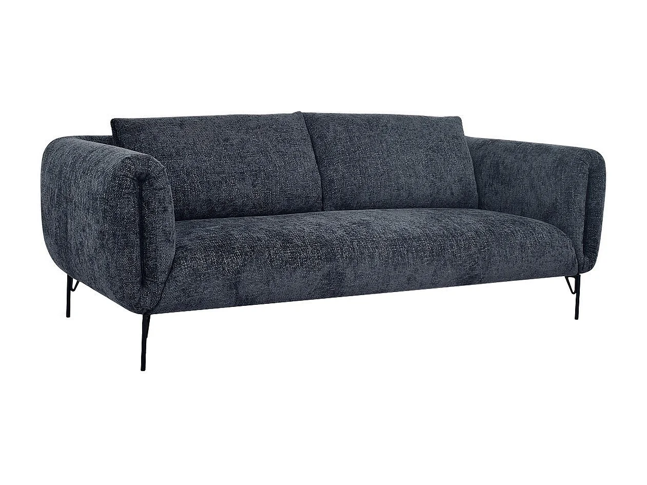 ABYSSE - Canapé 3 places en velours anthracite