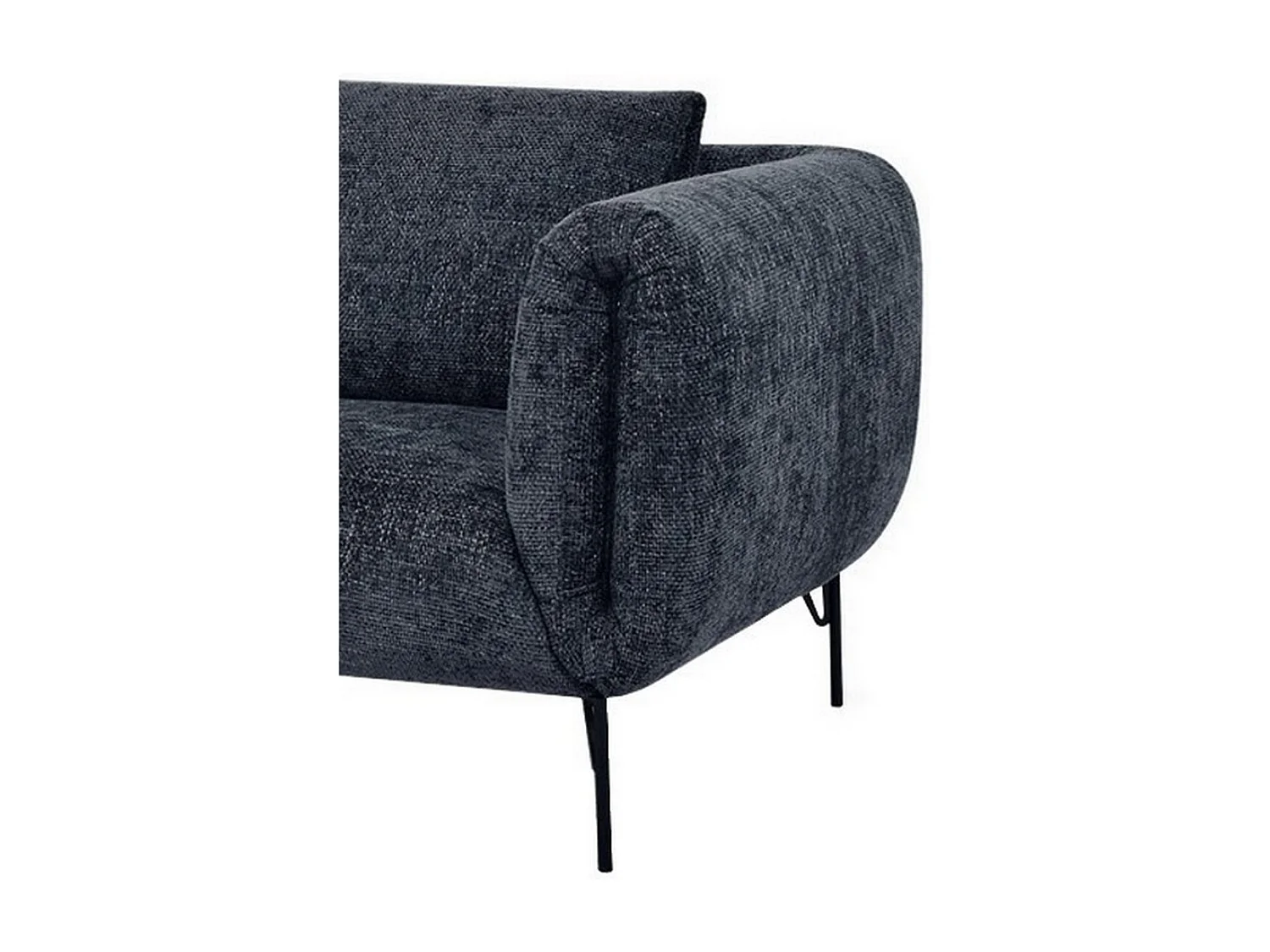 ABYSSE - Canapé 3 places en velours anthracite