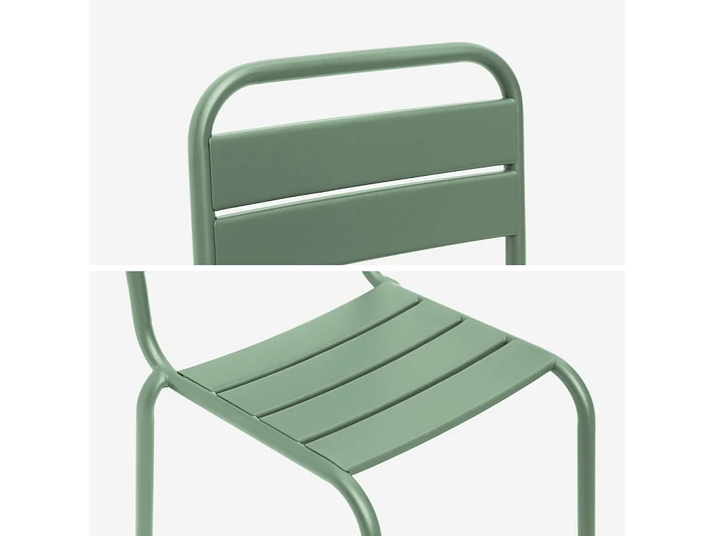 Set di 2 sedie in metallo per bambini, verde chiaro
