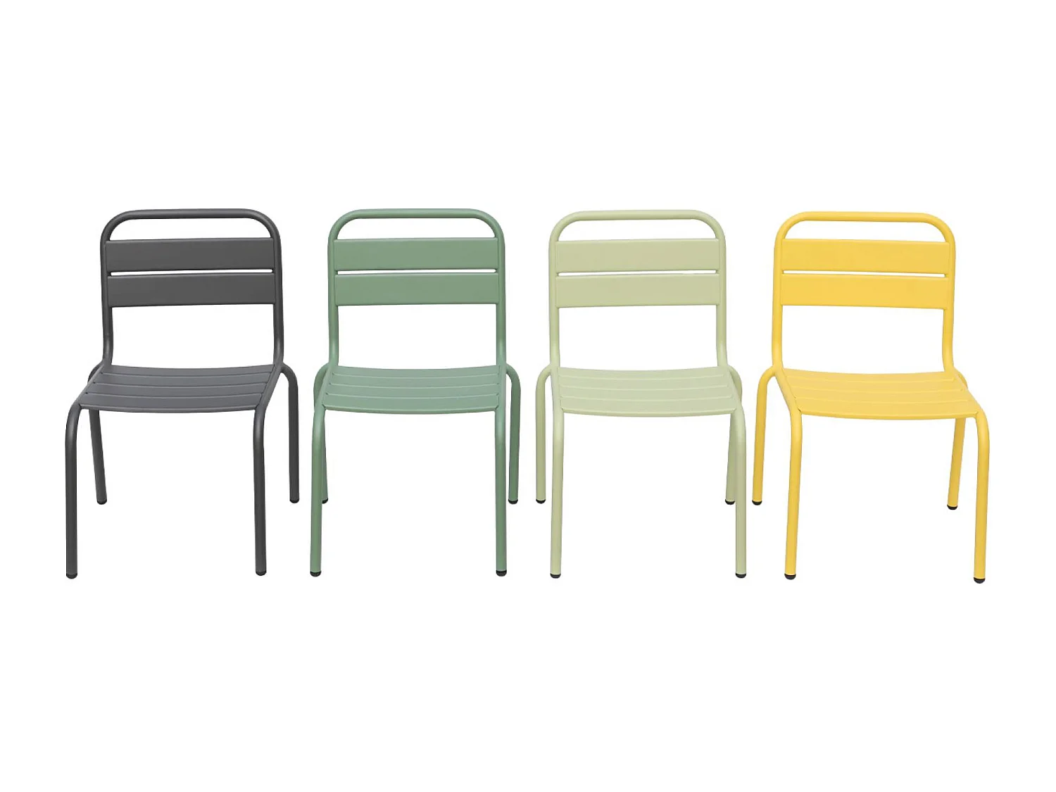 Set di 2 sedie in metallo per bambini, verde chiaro