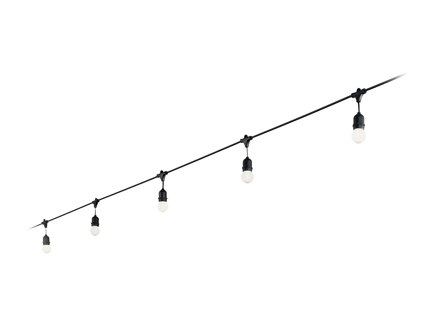 Ideal Lux Fiesta - 5 licht Pendelleiste licht Black IP44