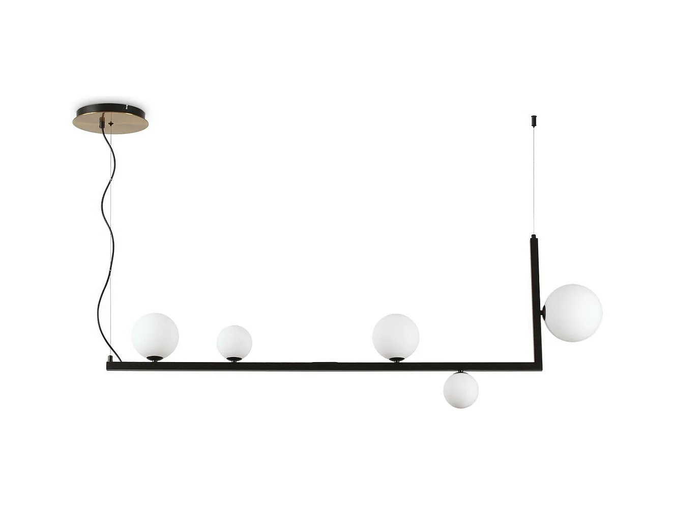 Ideal Lux BIRDS Plafonnier Suspension Globe Bar Noir