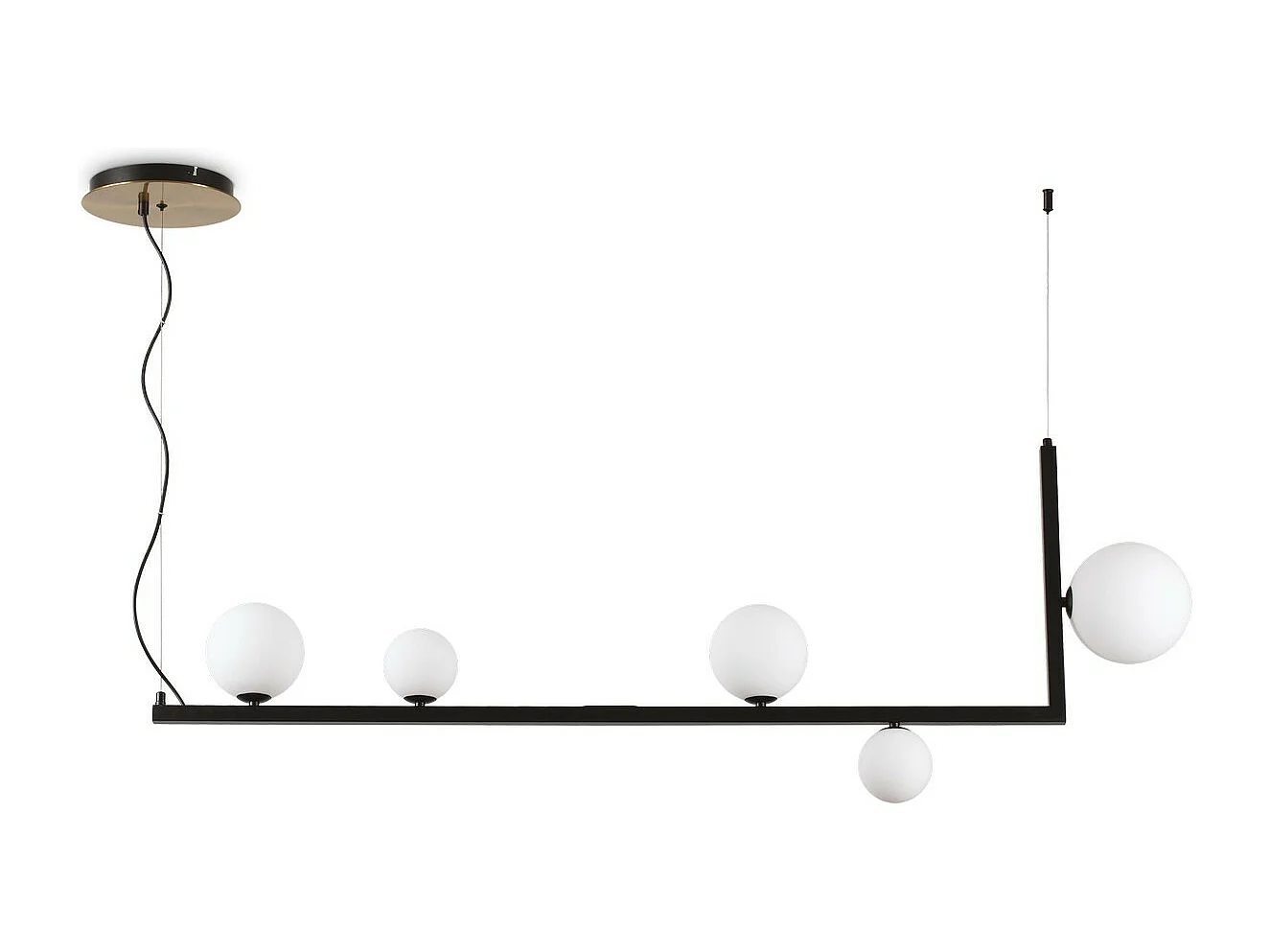 Ideal Lux BIRDS Plafonnier Suspension Globe Bar Noir