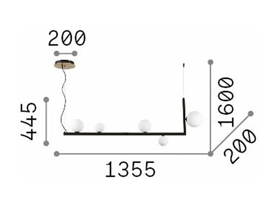 Ideal Lux BIRDS Plafonnier Suspension Globe Bar Noir