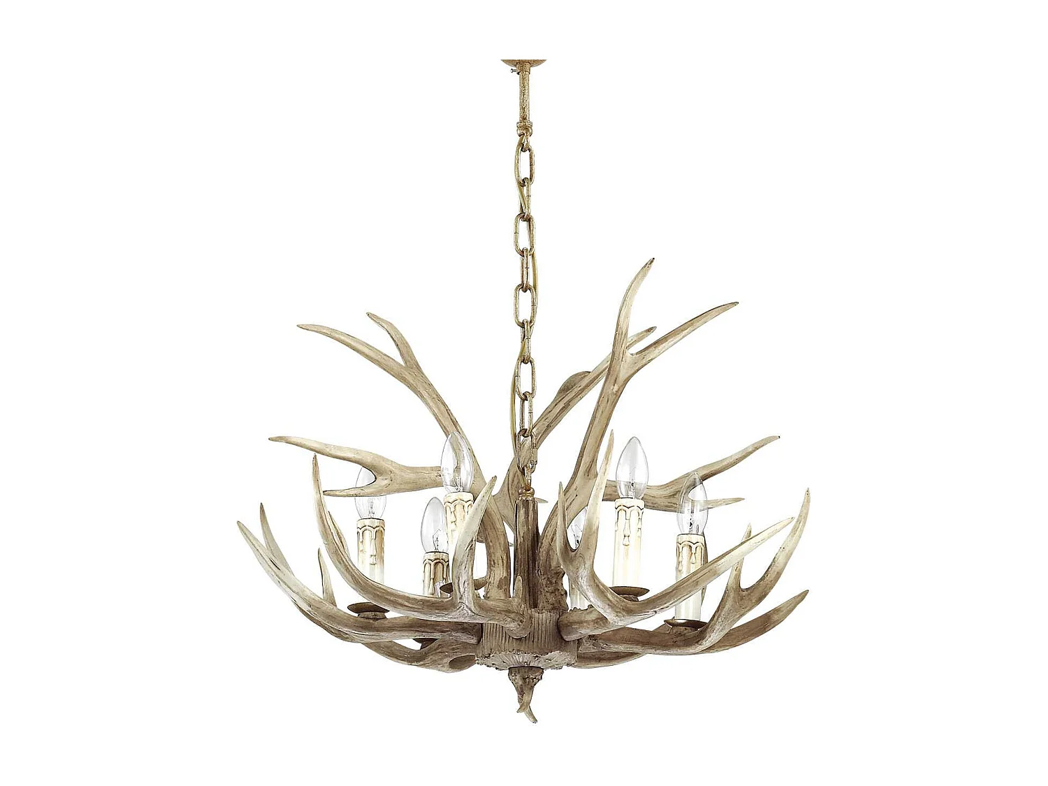 Ideal Lux Chalet Lustre à 6 ampoules, brun clair, E14