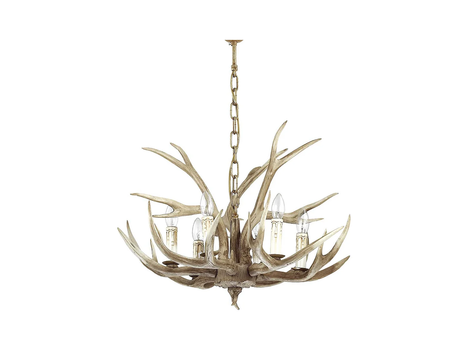 Ideal Lux Chalet Lustre à 6 ampoules, brun clair, E14