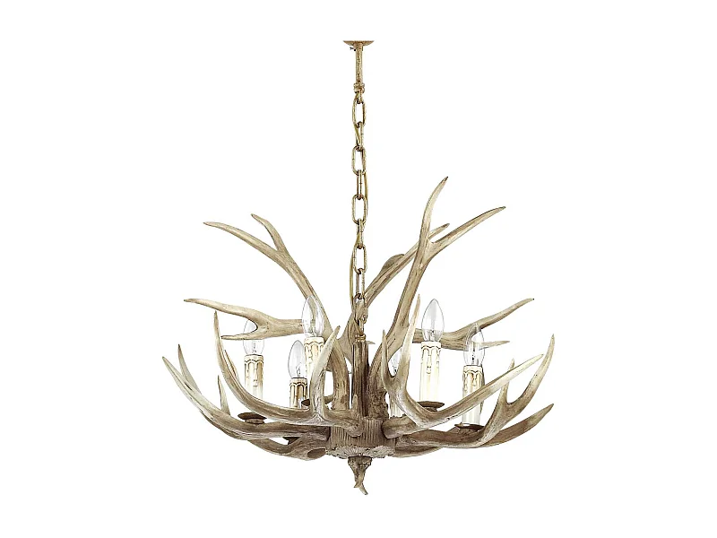 Ideal Lux Chalet - 6 Lichtanhänger Kronleuchter Hellbraun, E14