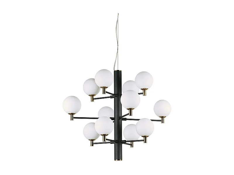 Ideal Lux Copernico Plafonnier à 12 ampoules à bras multiples, noir, G9