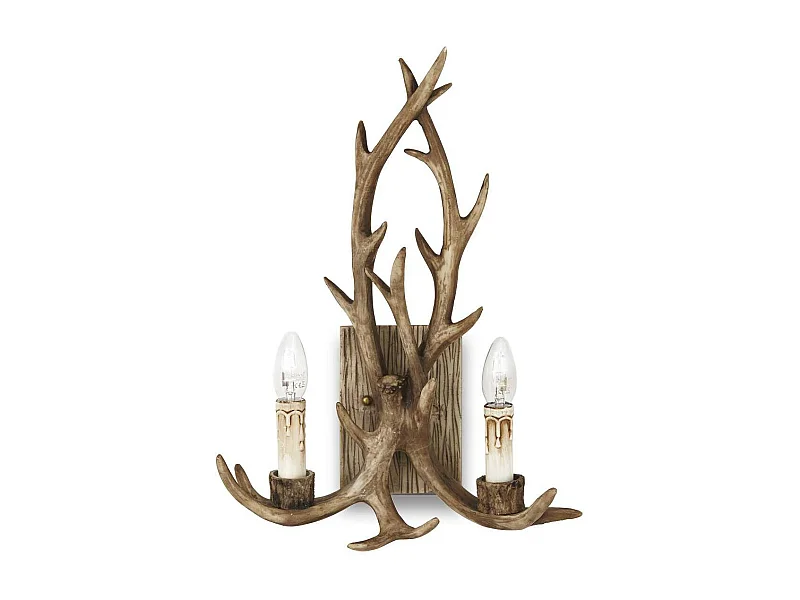 Ideal Lux Chalet Applique murale intérieure à 2 ampoules, marron, E14