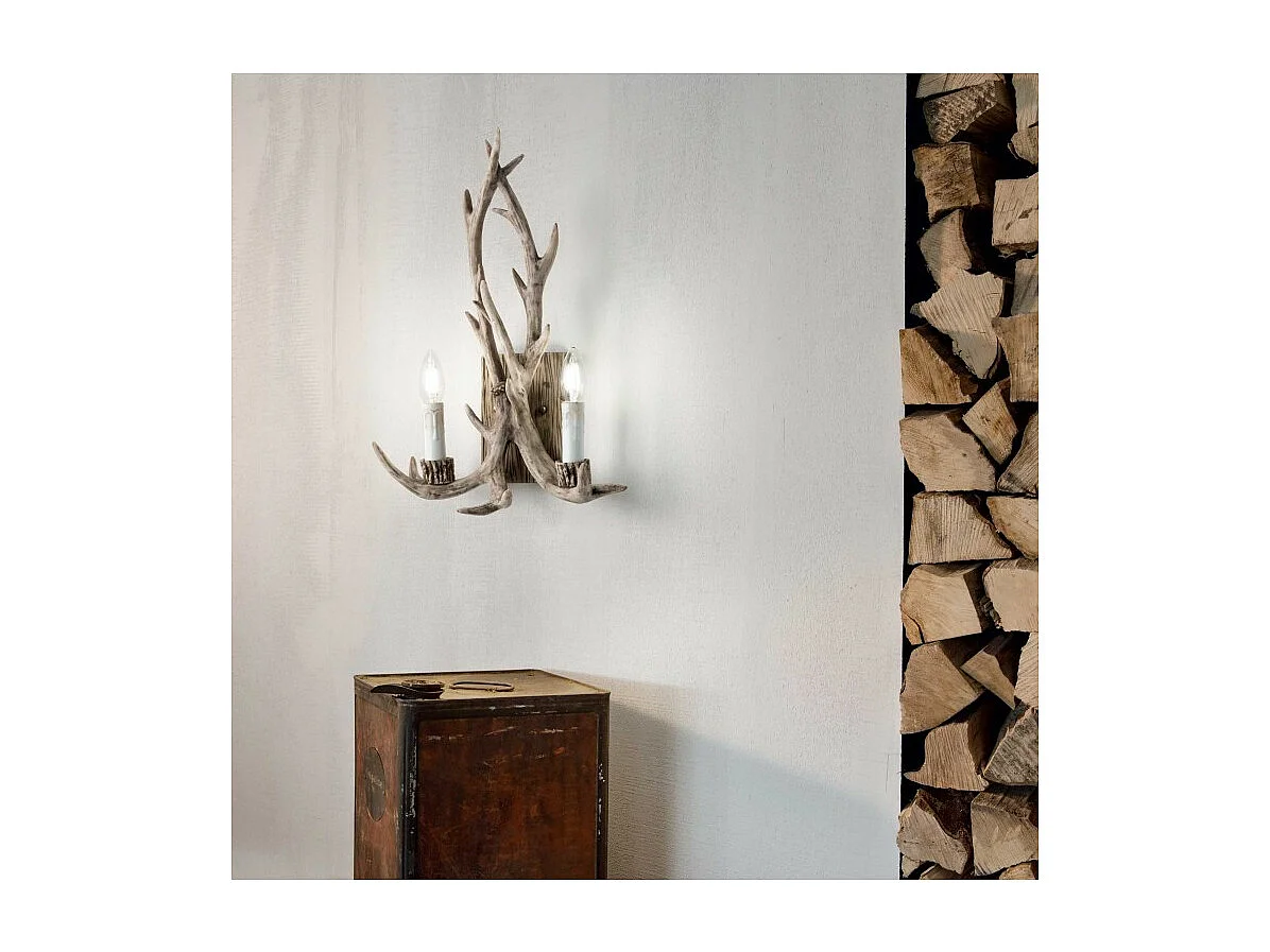 Ideal Lux Chalet - 2 Licht Innenwandleuchte Braun, E14