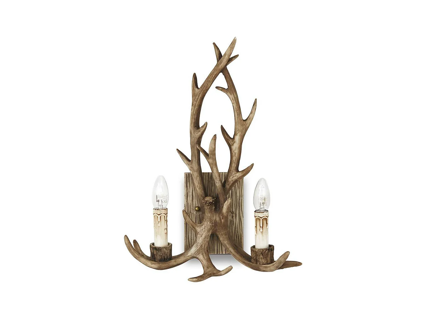 Ideal Lux Chalet Applique murale intérieure à 2 ampoules, marron, E14