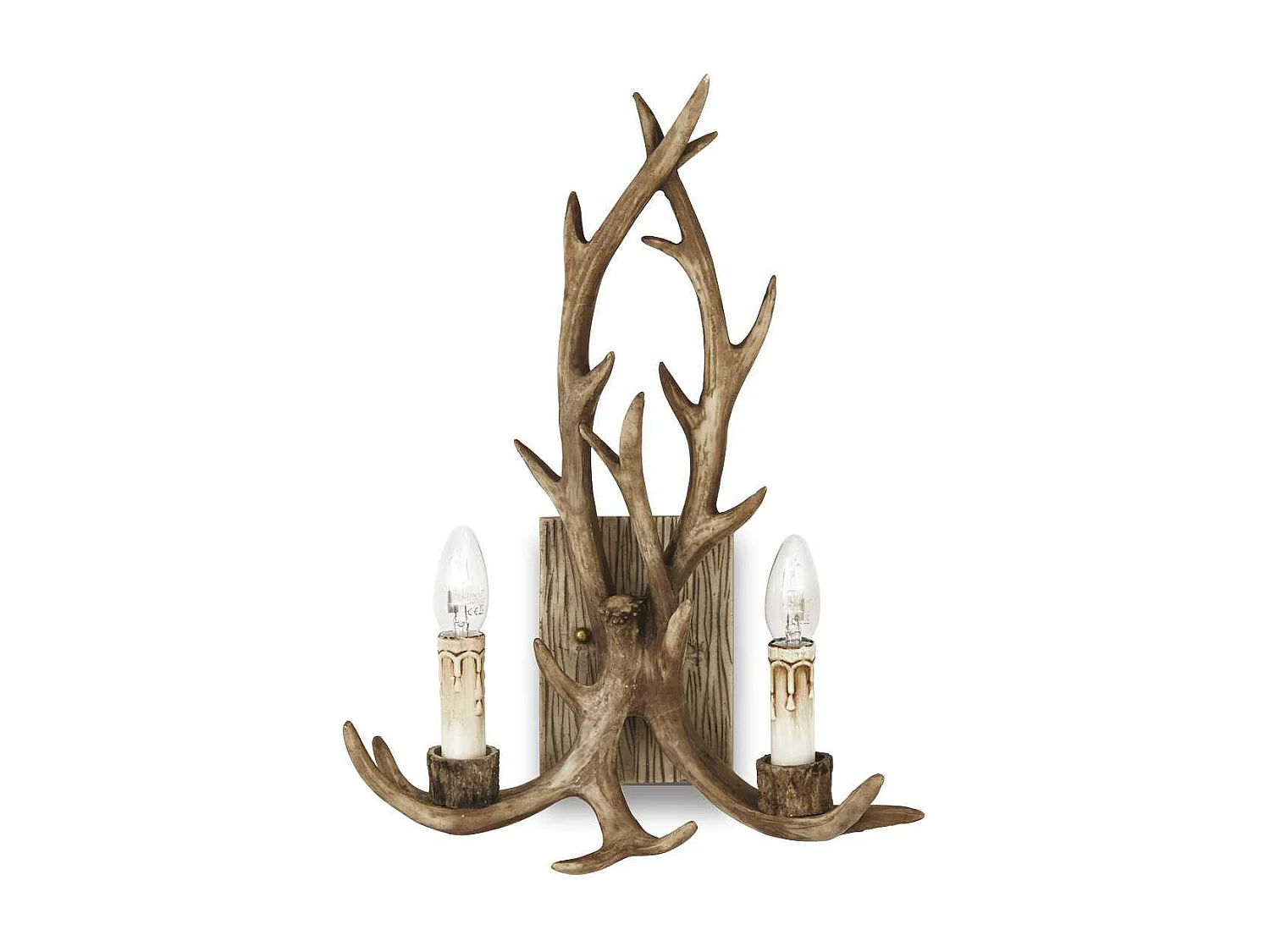 Ideal Lux Chalet Applique murale intérieure à 2 ampoules, marron, E14