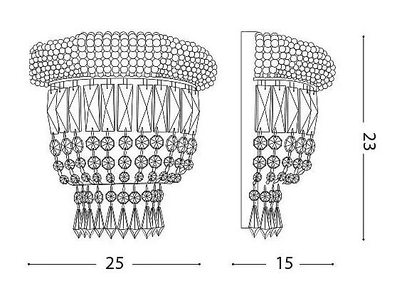 Ideal Lux Dubai Applique murale à 2 ampoules en laiton, E14