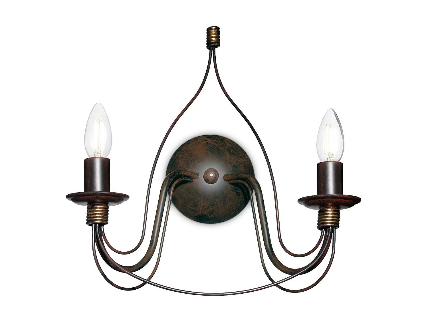 Ideal Lux Corte - 2 licht Indoor Candle Wandleuchte Rust Brown, E14