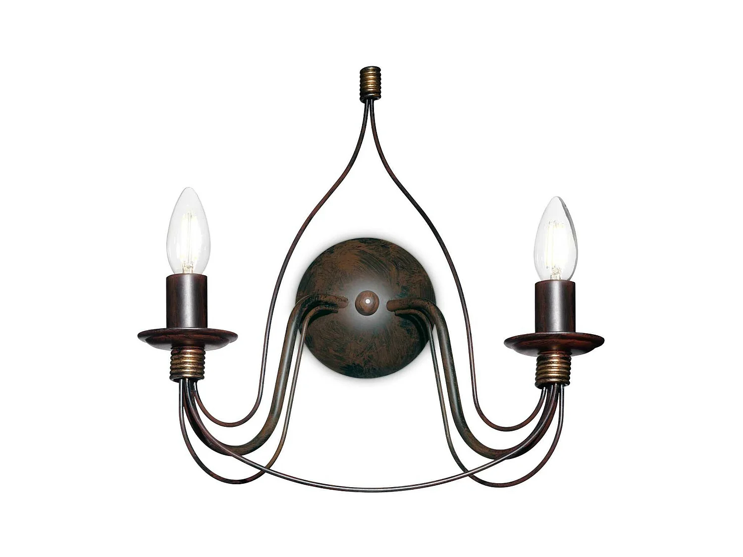 Ideal Lux Corte Applique murale d'intérieur à 2 ampoules, brun rouille, E14