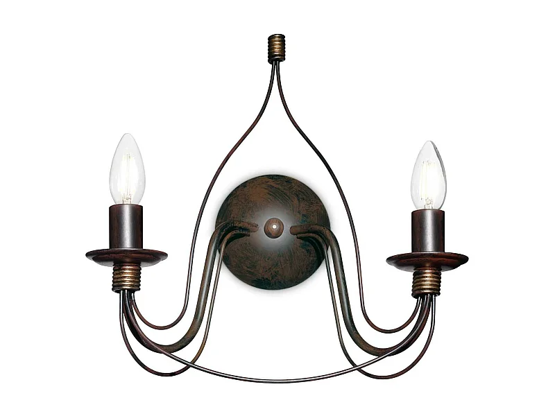 Ideal Lux Corte Applique murale d'intérieur à 2 ampoules, brun rouille, E14