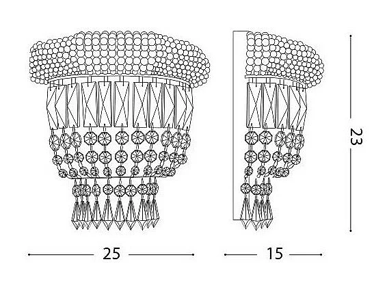 DUBAI AP2, glazen wandlamp, ideale lux