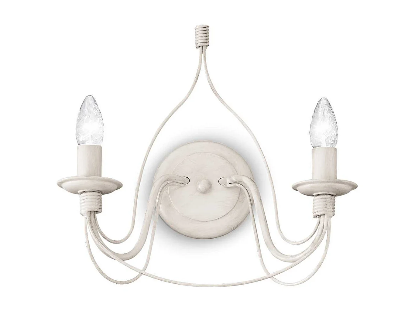 Ideal Lux Corte Applique murale d'intérieur à 2 ampoules, blanc antique, E14