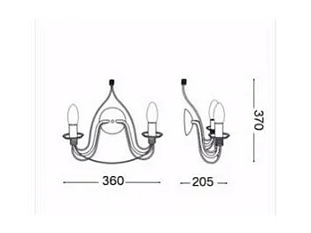 Ideal Lux Corte Applique murale d'intérieur à 2 ampoules, blanc antique, E14