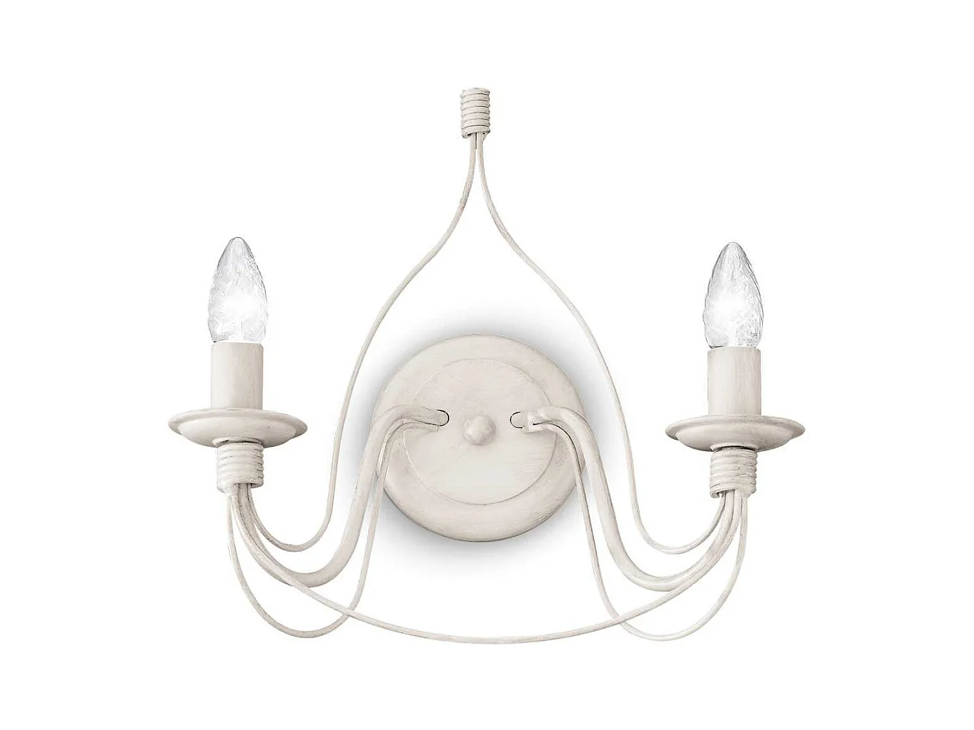 Ideal Lux Corte - 2 Licht Innenkerze Wandleuchte Antik Weiß, E14
