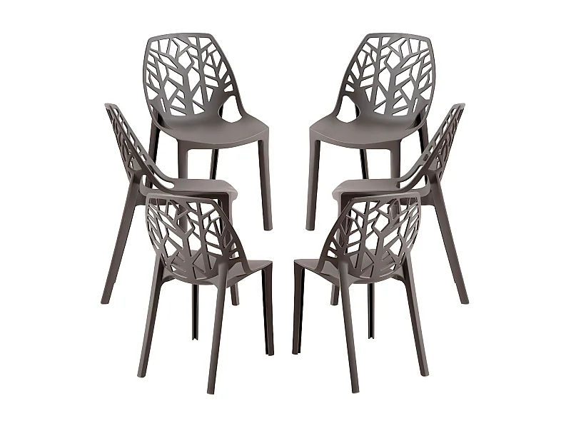 Packs Sillas - Pack 6 Sillas Hissar Polipropileno - Gris oscuro